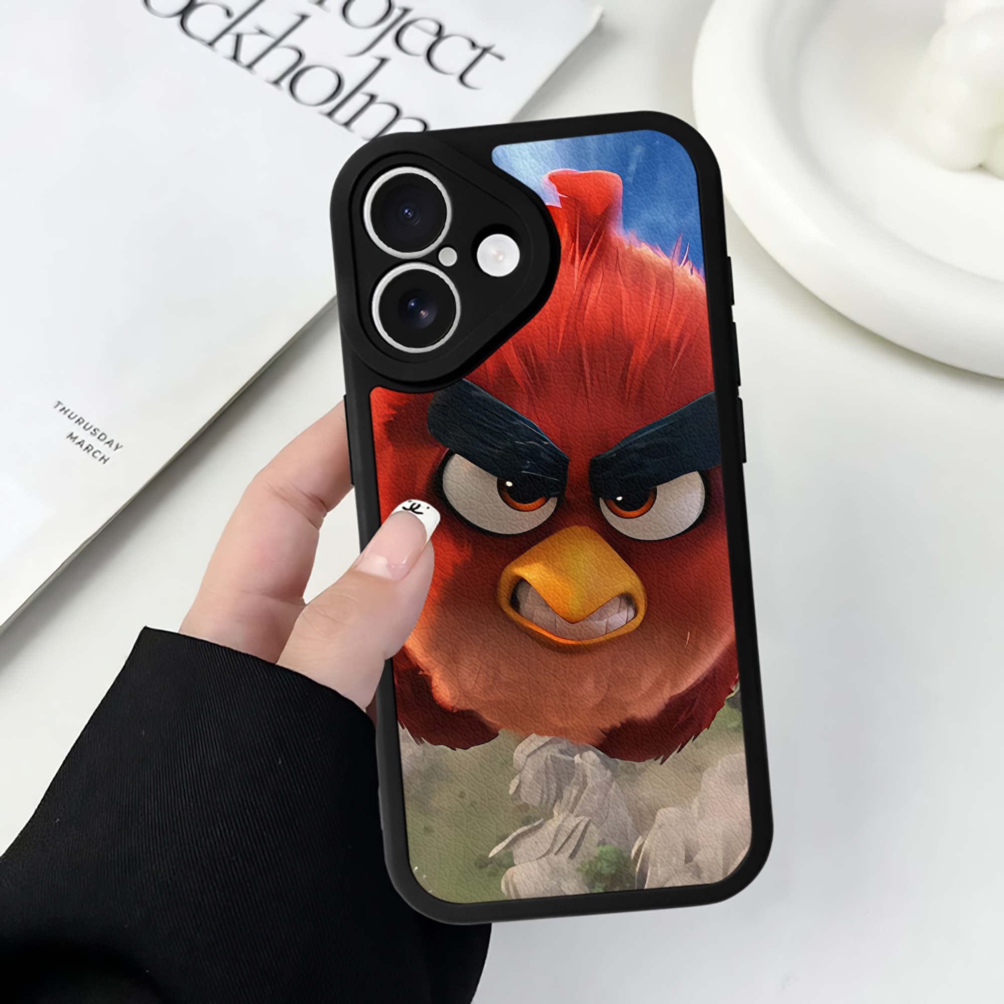 （画像用） Angry Birds アングリーバード 【iPhone 16シリーズ対応】シリコンスマホケース（レザー調） 材質：シリコン